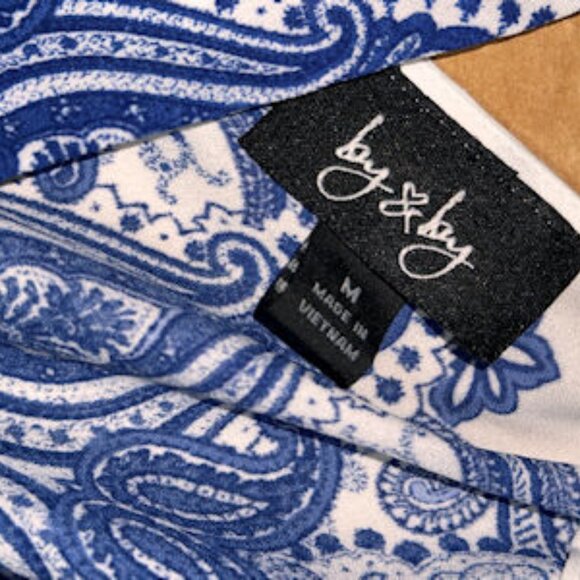 by & by Handkerchief Tank Top, Blue and White, Medium - Picture 7 of 7